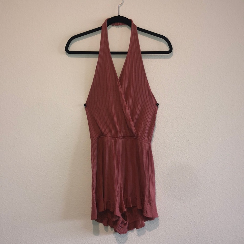 Mauve Pink Women’s Open Back Romper